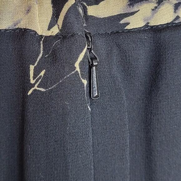 Vintage 80s Cynthia Howie Maggy Boutique 2PC Black Silk Rose Print Set Size 6P - Picture 13 of 14